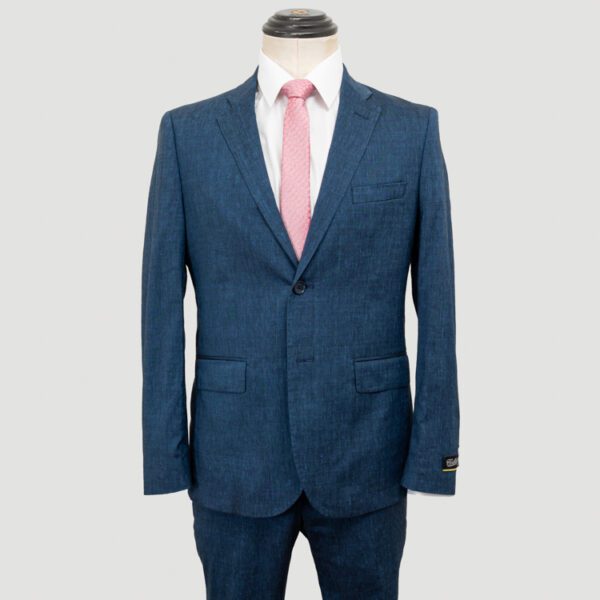 traje azul estructura abstracta marca colletti slim 154396 AZUL 1