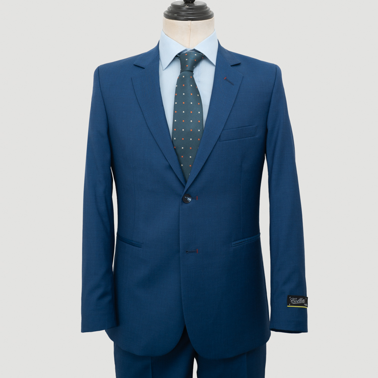 traje azul estructura labrada marca colletti slim 155164 AZUL PA 1