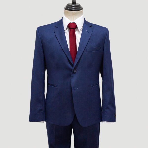 traje azul estructura labrada marca emporium slim 147438 AZUL 1