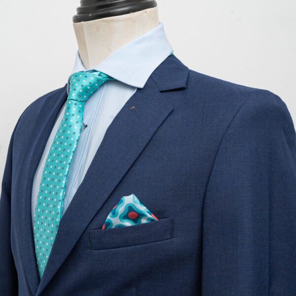 traje azul estructura labrada marca emporium slim 148291 AZUL 2