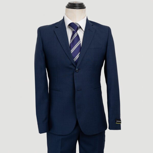 traje azul estructura labrada marca emporium slim 148686 AZUL 1