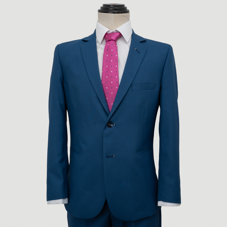 traje azul estructura labrada marca emporium slim 160143 AZUL 1