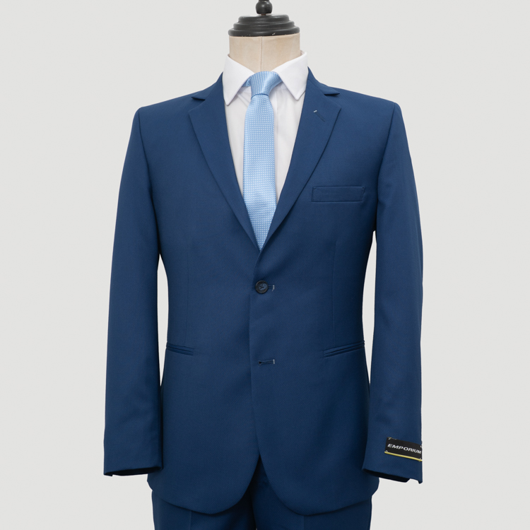 traje azul estructura labrada marca emporium slim 163236 374097 1