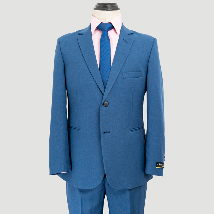 traje azul estructura labrada marca smart slim 144947 AZUL 1
