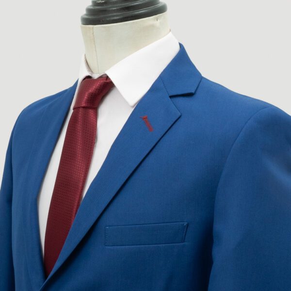 traje azul pavo estructura labrada marca smart slim 154655 AZUL PA 2