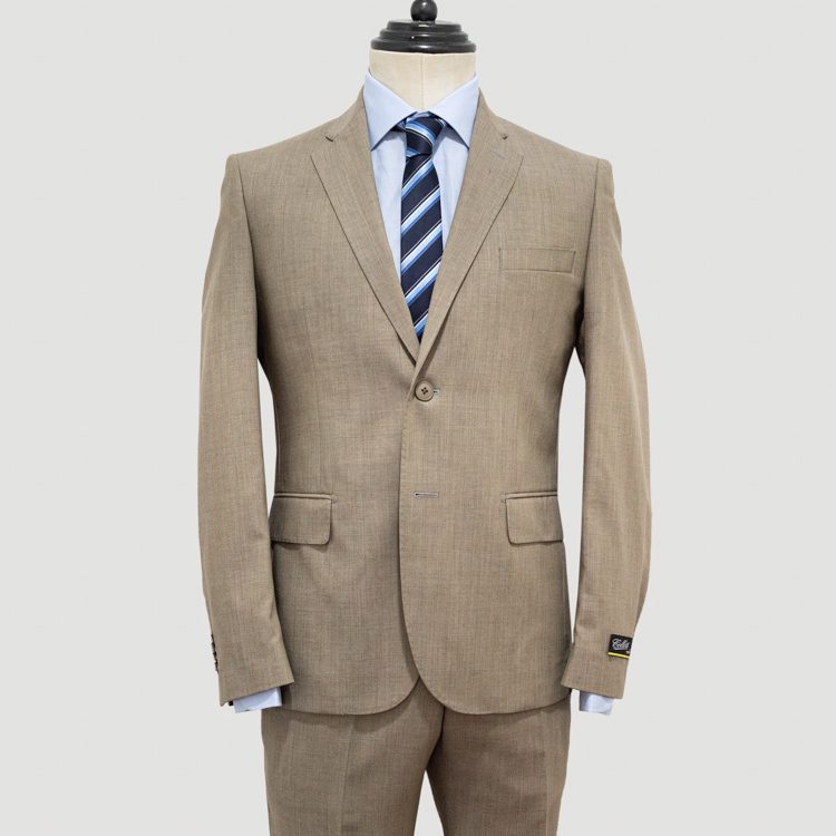 Traje beige estructura labrada marca Colletti slim | 134977