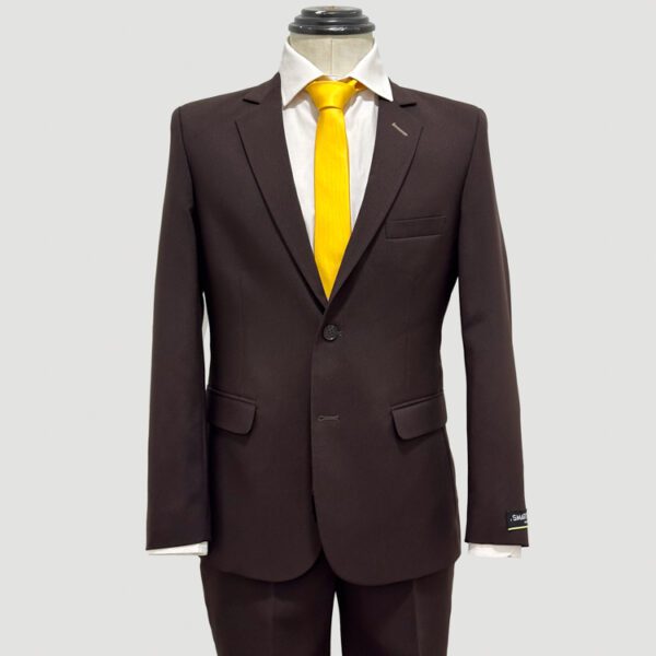 traje caf estructura labrada marca smart slim 145605 CAFE 1