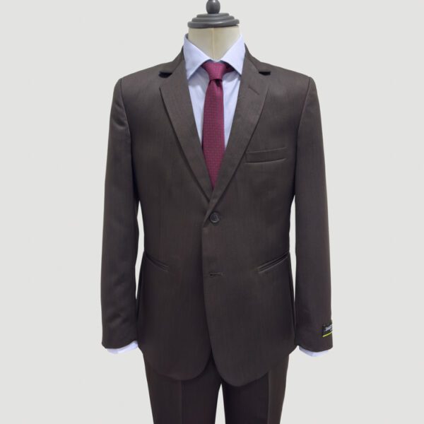 traje caf estructura labrada marca smart slim 147634 CAFE 1