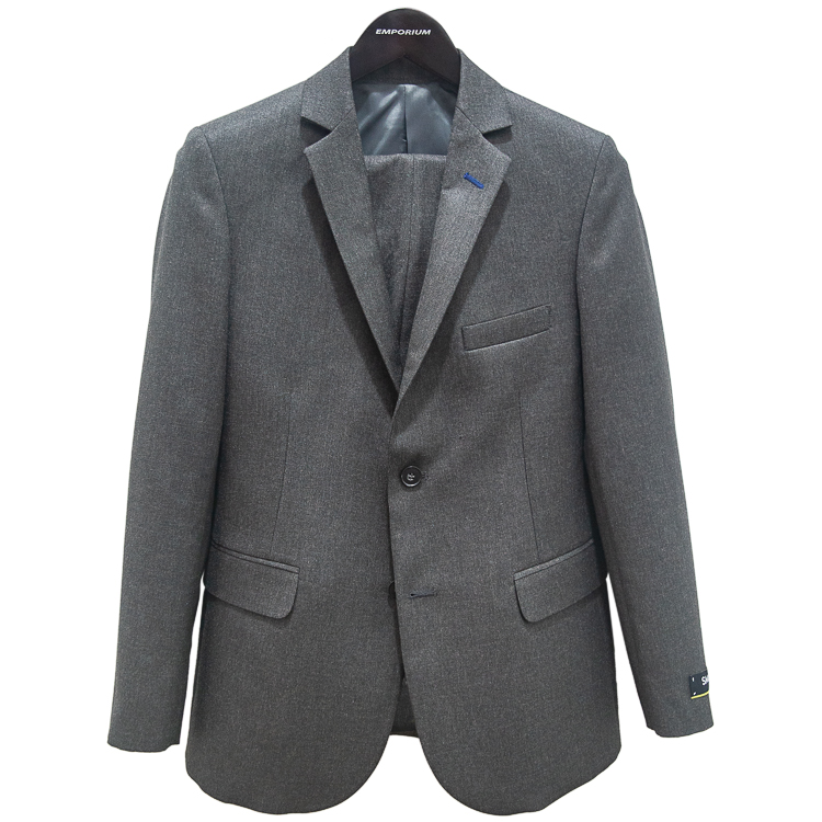 traje gris con diseno liso marca smart slim 124176 GRIS 1